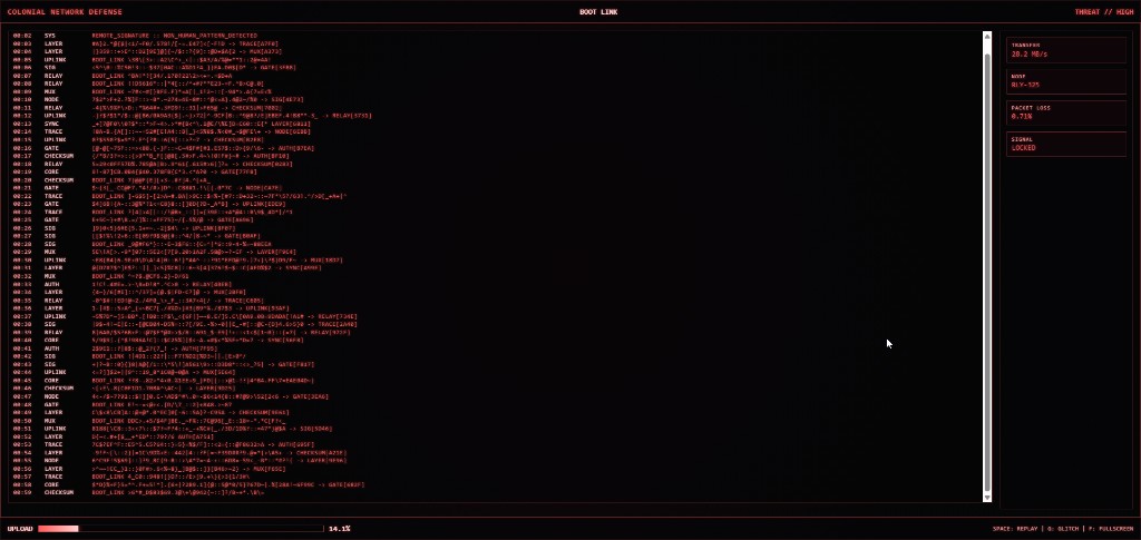 Cylon Uplink v1, a red Colonial Network Defense terminal