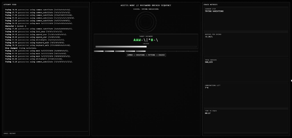Password crack attempt feed and metrics